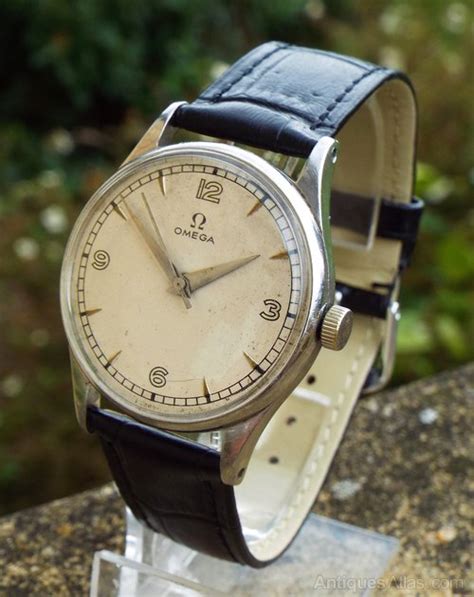 vintage omega watches 1940s arabic luminous numbers|A VINTAGE STAINLESS STEEL OMEGA WRISTWATCH, .